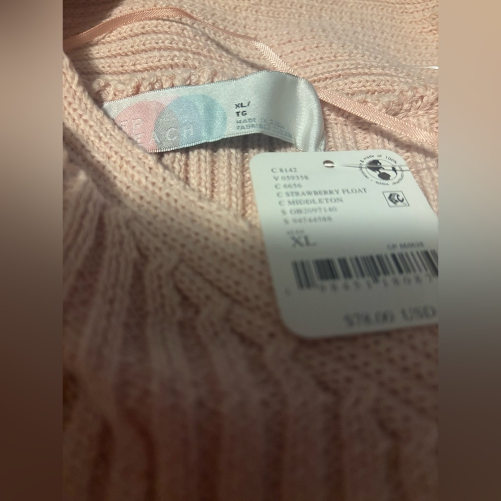 Free People Ribbed Knit Dress – Soft Pink, XL, 100% Cotton, Long Sleeve - Picture 4 of 7
